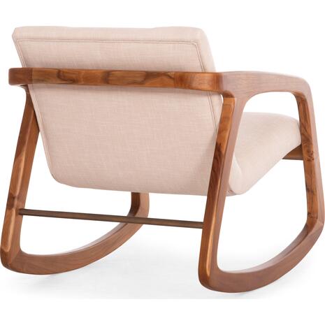 ΠΟΛΥΘΡΟΝΑ ΚΟΥΝΙΣΤΗ ROCKER SM9965 ΞΥΛΟ TEAK ΦΥΣΙΚΟ-ΥΠΟΛΕΥΚΟ ΥΦΑΣΜΑ 64x81x72Υεκ.