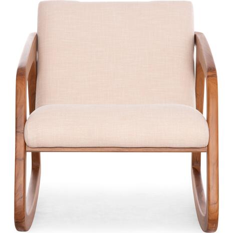 ΠΟΛΥΘΡΟΝΑ ΚΟΥΝΙΣΤΗ ROCKER SM9965 ΞΥΛΟ TEAK ΦΥΣΙΚΟ-ΥΠΟΛΕΥΚΟ ΥΦΑΣΜΑ 64x81x72Υεκ.