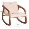 ΠΟΛΥΘΡΟΝΑ ΚΟΥΝΙΣΤΗ ROCKER SM9965 ΞΥΛΟ TEAK ΦΥΣΙΚΟ-ΥΠΟΛΕΥΚΟ ΥΦΑΣΜΑ 64x81x72Υεκ.