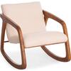 ΠΟΛΥΘΡΟΝΑ ΚΟΥΝΙΣΤΗ ROCKER SM9965 ΞΥΛΟ TEAK ΦΥΣΙΚΟ-ΥΠΟΛΕΥΚΟ ΥΦΑΣΜΑ 64x81x72Υεκ.