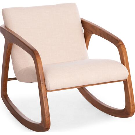 ΠΟΛΥΘΡΟΝΑ ΚΟΥΝΙΣΤΗ ROCKER SM9965 ΞΥΛΟ TEAK ΦΥΣΙΚΟ-ΥΠΟΛΕΥΚΟ ΥΦΑΣΜΑ 64x81x72Υεκ.