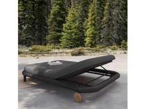 DAYBED ΔΙΠΛΟ ΣΕΙΡΑ EUTOPIA SM6238.01 ΣΚΟΥΡΟ ΓΚΡΙ ΑΛΟΥΜΙΝΙΟ & OLEFIN 212x155x38Υεκ.
