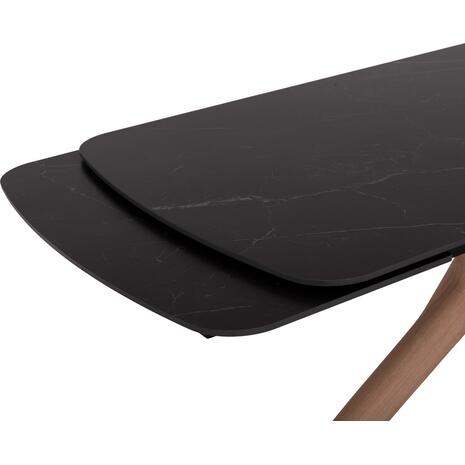 ΤΡΑΠΕΖΙ ΤΡΑΠΕΖΑΡΙΑΣ HORIZON SM18091.02 ΚΕΡΑΜΙΚΟ TOP-ΠΟΔΙΑ ΣΗΜΥΔΑ ΜΕ ΦΡΑΞΙΝΟ 180x90εκ