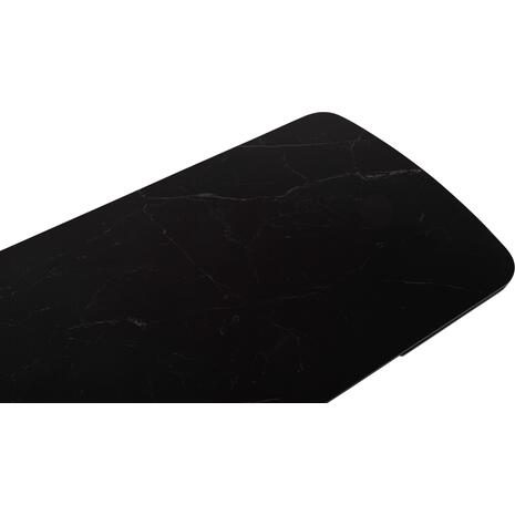 ΤΡΑΠΕΖΙ ΕΠΕΚΤΕΙΝΟΜΕΝΟ HORIZON SM18091.01 ΜΑΥΡΟ ΚΕΡΑΜΙΚΟ TOP-ΒΑΣΗ ΣΗΜΥΔΑ 180(+40+40)x90x76Υ