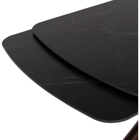 ΤΡΑΠΕΖΙ ΕΠΕΚΤΕΙΝΟΜΕΝΟ HORIZON SM18091.01 ΜΑΥΡΟ ΚΕΡΑΜΙΚΟ TOP-ΒΑΣΗ ΣΗΜΥΔΑ 180(+40+40)x90x76Υ