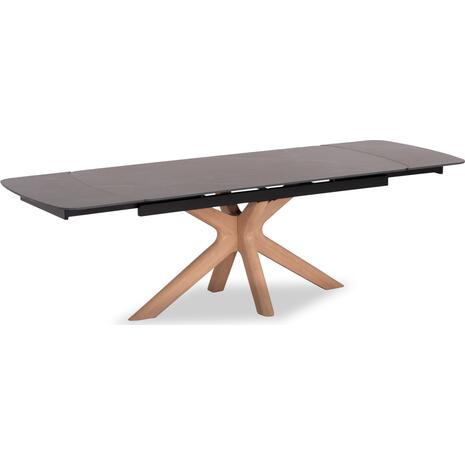 ΤΡΑΠΕΖΙ ΤΡΑΠΕΖΑΡΙΑΣ HORIZON SM18091.02 ΚΕΡΑΜΙΚΟ TOP-ΠΟΔΙΑ ΣΗΜΥΔΑ ΜΕ ΦΡΑΞΙΝΟ 180x90εκ