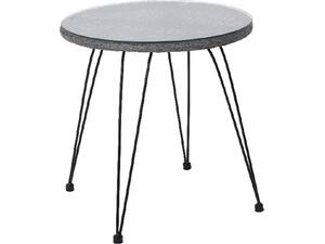 SALSA Τραπέζι Μέταλλο Βαφή Μαύρο, Wicker Γκρι (Ε244,Τ1)