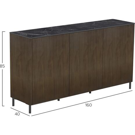 ΜΠΟΥΦΕΣ HORIZON SM18092 ΚΕΡΑΜΙΚΟ TOP-ΚΑΠΛΑΜΑΣ ΚΑΡΥΔΙΑΣ-ΜΕΤΑΛΛΙΚΑ ΠΟΔΙΑ 160x40x85Υεκ.