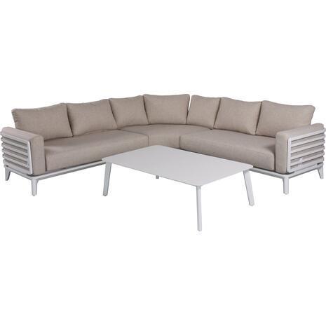 ΣΕΤ ΣΑΛΟΝΙ ΕΞ.ΧΩΡΟΥ 4ΤΜΧ ORION CORNER SM6191.02 ΛΕΥΚΟ ΑΛΟΥΜINIO & ΜΠΕΖ OLEFIN