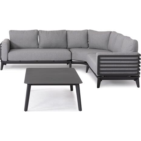 ΣΕΤ ΣΑΛΟΝΙ ΕΞ.ΧΩΡΟΥ 4ΤΜΧ ORION CORNER SM6191.01 ΣΚΟΥΡΟ ΓΚΡΙ ΑΛΟΥΜΙΝΙΟ & OLEFIN