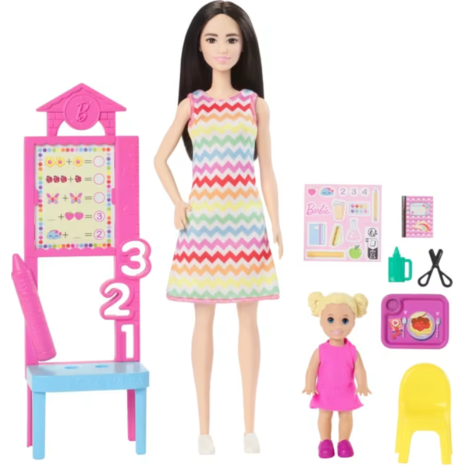 Κούκλα Barbie Δασκάλα Σετ με πίνακα και μαθήτρια  3+ Ετών