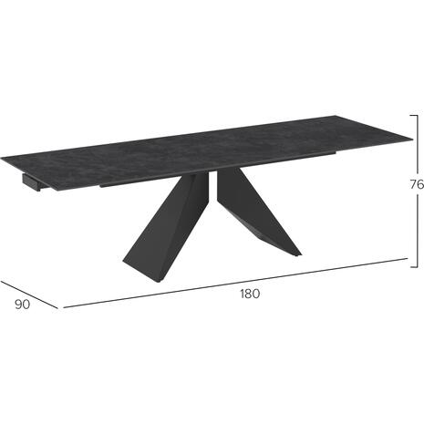 ΤΡΑΠΕΖΙ ΤΡΑΠΕΖΑΡΙΑΣ ΕΠΕΚΤΕΙΝΟΜΕΝΟ DOMINION SM18095 ΚΕΡΑΜΙΚΟ-ΜΕΤΑΛΛΟ 180(40+40)x90x76Y