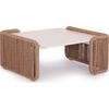 ΤΡΑΠΕΖΑΚΙ ΑΛΟΥΜΙΝΙΟΥ ΣΕΙΡΑ DESTINY SM6171 ΣΧΟΙΝΙ-SINTERED STONE TOP 88x88x39,5Υεκ.