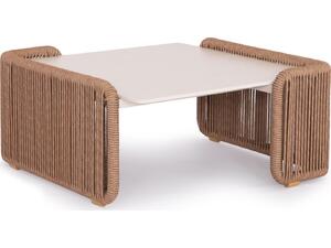 ΤΡΑΠΕΖΑΚΙ ΑΛΟΥΜΙΝΙΟΥ ΣΕΙΡΑ DESTINY SM6171 ΣΧΟΙΝΙ-SINTERED STONE TOP 88x88x39,5Υεκ.