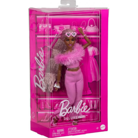 Συλλεκτική Κούκλα Barbie Deluxe Style S4 Με Ροζ Φόρμα Και Κοτσιδάκια 3+