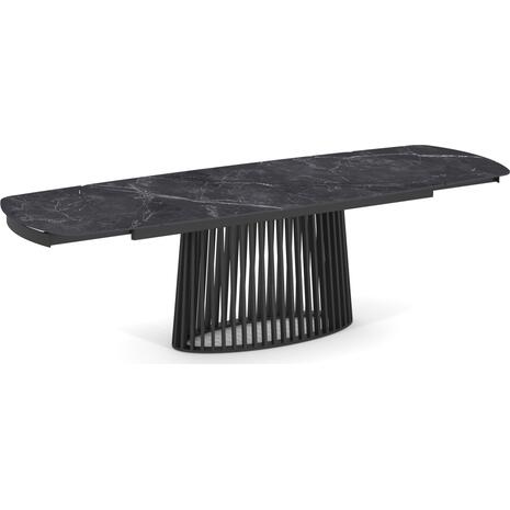 ΤΡΑΠΕΖΙ ΤΡΑΠΕΖΑΡΙΑΣ ΕΠΕΚΤΕΙΝΟΜΕΝΟ MEMNON SM18098 ΚΕΡΑΜΙΚΟ TOP-ΜΕΤΑΛΛΟ ΜΑΥΡΟ 180x90x76Υ