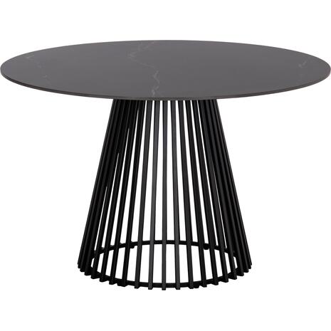 ΤΡΑΠΕΖΙ ΤΡΑΠΕΖΑΡΙΑΣ ΣΤΡΟΓΓΥΛΟ MEMNON SM18099 ΚΕΡΑΜΙΚΟ-ΜΕΤΑΛΛΟ ΣΕ ΜΑΥΡΟ Φ120x76Υεκ