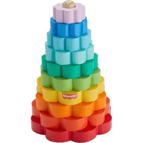 Ξύλινη Πυραμίδα Fisher Price Κινητικών Δεξιοτήτων 18+ μηνών (HXT77)