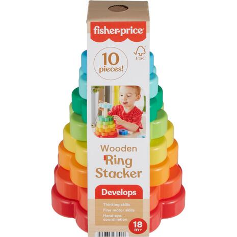 Ξύλινη Πυραμίδα Fisher Price Κινητικών Δεξιοτήτων 18+ μηνών (HXT77)