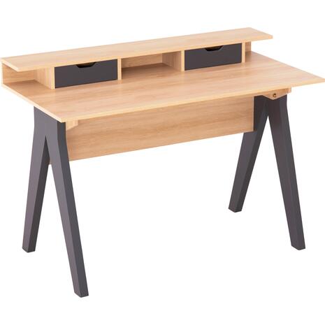 ΓΡΑΦΕΙΟ REXIN HM18290 ΜΕΛΑΜΙΝΗ ΣΕ SONAMA-ΓΚΡΙ 120x19-59x75-85,5ΥΥεκ.