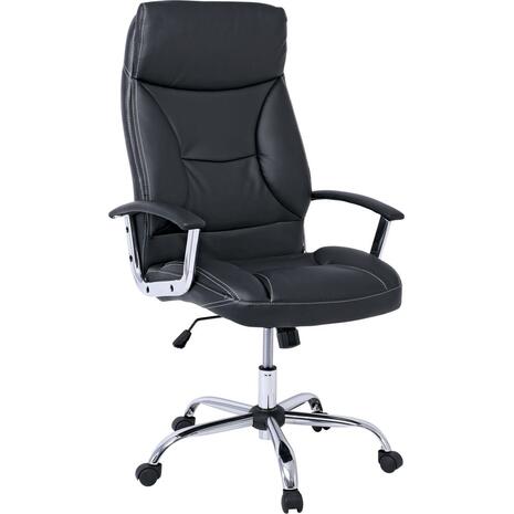BF5700 Πολυθρόνα Διευθυντή Μέταλλο Χρώμιο, Pu Μαύρο (ΕΟ299,1)