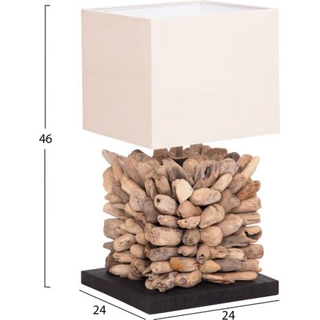 ΕΠΙΤΡΑΠΕΖΙΟ ΦΩΤΙΣΤΙΚΟ ΣΧΗΜΑ ΚΥΒΟΥ TWIGGY HM4425 DRIFTWOOD & ΛΕΥΚΟ ΚΑΠΕΛΟ 24x24x46Υεκ