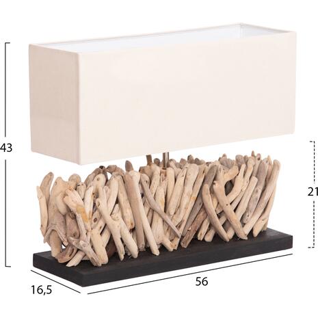 ΕΠΙΤΡΑΠΕΖΙΟ ΟΡΘΟΓΩΝΙΟ ΦΩΤΙΣΤΙΚΟ TWIGGY HM4434 DRIFTWOOD & ΛΕΥΚΟ ΚΑΠΕΛΟ 56x16.5x43Υεκ.