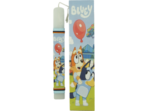 Λαμπάδα για κορίτσια και αγόρια με τη Bluey σε ξύλινο κουτί