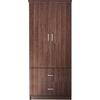 CLOSET Ντουλάπα Δίφυλλη, Ράφι, Θέσεις για Κρεμάστρες, 2 Συρτάρια, Απόχρωση Καρυδί (Ε8384,3)