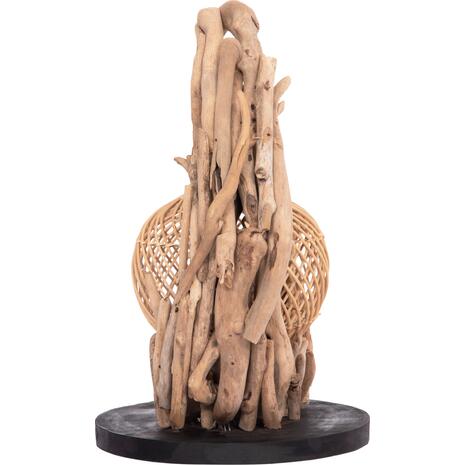 ΕΠΙΤΡΑΠΕΖΙΟ ΔΙΑΚΟΣΜΗΤΙΚΟ ΦΩΤΙΣΤΙΚΟ ASHIN HM4438 DRIFTWOOD--RATTAN 30x30x49Υεκ.