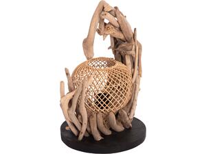 ΕΠΙΤΡΑΠΕΖΙΟ ΔΙΑΚΟΣΜΗΤΙΚΟ ΦΩΤΙΣΤΙΚΟ ASHIN HM4438 DRIFTWOOD--RATTAN 30x30x49Υεκ.