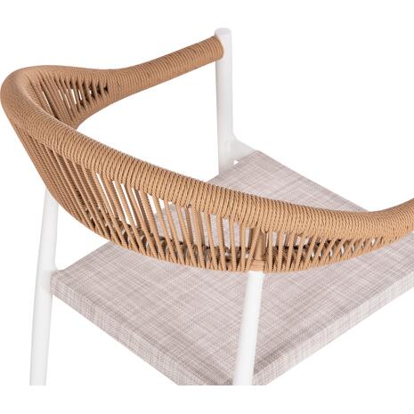 ΠΟΛΥΘΡΟΝΑ BERG HM6284.01 ΑΛΟΥΜΙΝΙΟ & TEXTILENE ΛΕΥΚΟ--P.E.TWISTED RATTAN 55x56x79Υεκ