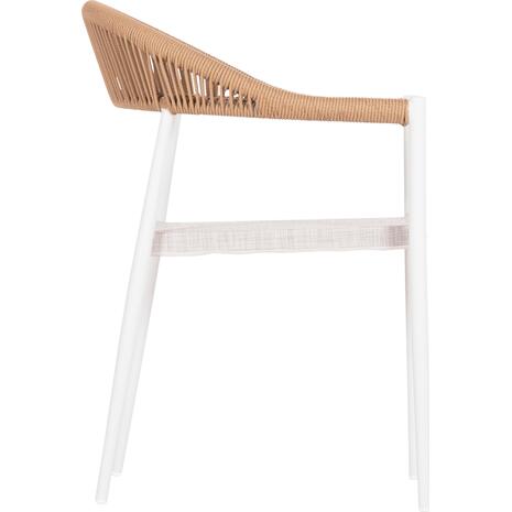 ΠΟΛΥΘΡΟΝΑ BERG HM6284.01 ΑΛΟΥΜΙΝΙΟ & TEXTILENE ΛΕΥΚΟ--P.E.TWISTED RATTAN 55x56x79Υεκ