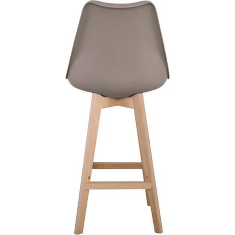 MARTIN Σκαμπό BAR Οξιά Φυσικό, Κάθισμα Η.67cm, PP-Pu Sand Beige, Μονταρισμένη Ταπετσαρία (σετ 4 τεμαχίων) (ΕΜ147,91)