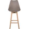 MARTIN Σκαμπό BAR Οξιά Φυσικό, Κάθισμα Η.67cm, PP-Pu Sand Beige, Μονταρισμένη Ταπετσαρία (σετ 4 τεμαχίων) (ΕΜ147,91)