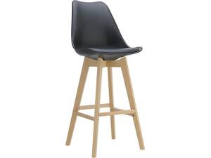 MARTIN Σκαμπό BAR Οξιά Φυσικό, Κάθισμα Η.67cm, PP-Pu Μαύρο, Μονταρισμένη Ταπετσαρία (σετ 4 τεμαχίων) (ΕΜ147,21)