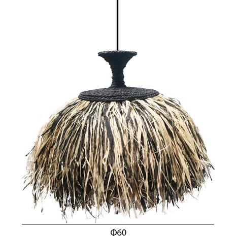 ΦΩΤΙΣΤΙΚΟ ΟΡΟΦΗΣ ORDEM HM4716 ΚΑΠΕΛΟ ΙΝΕΣ SISAL & ΜΠΑΝΑΝΑΣ-ΜΑΥΡΟ & ΦΥΣΙΚΟ Φ60x50Υεκ