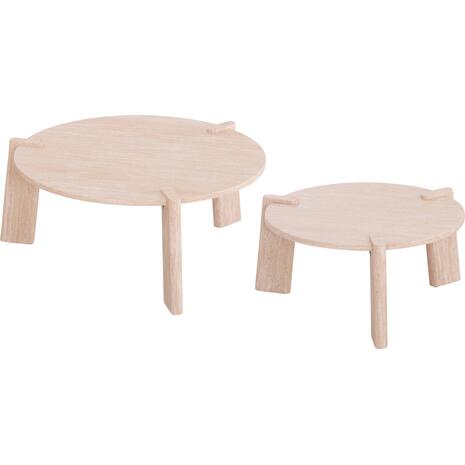 ΣΕΤ 2ΤΜΧ ΤΡΑΠΕΖΙΑ ΣΑΛΟΝΙΟΥ EQUIL HM9943.01 MDF ΜΕ ΜΕΛΑΜΙΝΗ-ΦΥΣΙΚΟ 66x66εκ + 87x87εκ