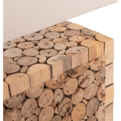 ΕΠΙΤΡΑΠΕΖΙΟ ΦΩΤΙΣΤΙΚΟ TWIGGY HM4437 DRIFTWOOD & ΛΕΥΚΟ ΚΑΠΕΛΟ 50.5x16x45.5Υεκ.