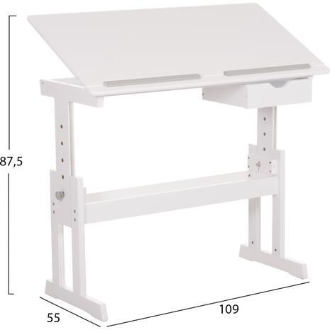 ΓΡΑΦΕΙΟ/ΣΧΕΔΙΑΣΤΗΡΙΟ ASCENT HM18289 MDF ΣΕ ΛΕΥΚΟ 109x55x87,5Υεκ