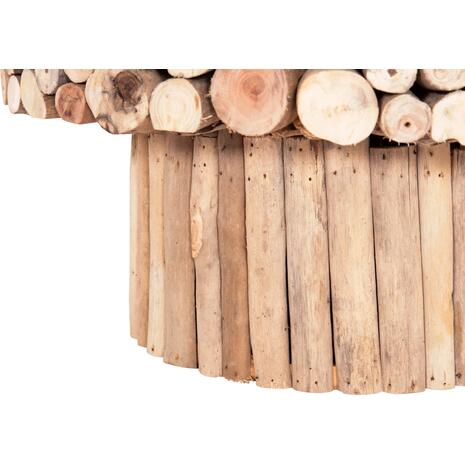 ΤΡΑΠΕΖΙ ΣΑΛΟΝΙΟΥ ΣΤΡΟΓΓΥΛΟ SPARROW HM9963 DRIFTWOOD--ΓΥΑΛΙ Φ65x51,5Υεκ.