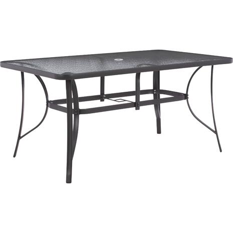 ΤΡΑΠΕΖΙ BRUNO 150X90Χ75Υεκ. ΜΕΤΑΛΛΙΚΟ ΟΡΘΟΓΩΝΙΟ ΓΚΡΙ ΜΕ ΤΡΥΠΑ ΟΜΠΡΕΛΑΣ Φ38  HM5145.11