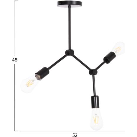 ΦΩΤΙΣΤΙΚΟ ΟΡΟΦΗΣ 3-ΦΩΤΟ LIGHTY HM7404.11 ΜΕΤΑΛΛΟ ΣΕ ΜΑΥΡΟ 52x5x48Υεκ.