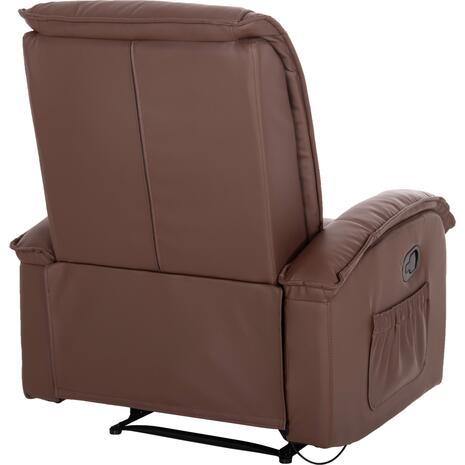 ΠΟΛΥΘΡΟΝΑ RELAX ΜΕ ΜΗΧΑΝΙΣΜΟ MASSAGE ROCCA HM0026.03 PU ΚΑΦΕ ΣΚΟΥΡΟ 80x96x97 εκ.