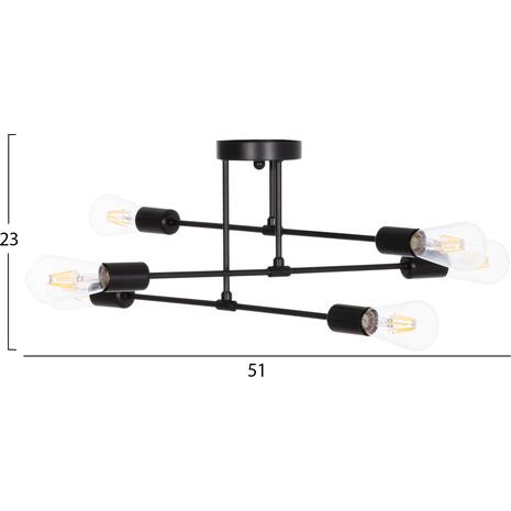 ΦΩΤΙΣΤΙΚΟ ΟΡΟΦΗΣ ΠΟΛΥΦΩΤΟ LIGHTY HM7427.11 ΜΕΤΑΛΛΟ ΣΕ ΜΑΥΡΟ 51x51x23Υεκ.