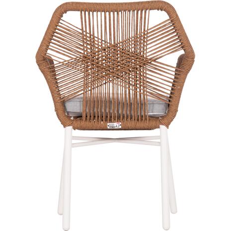 ΠΟΛΥΘΡΟΝΑ TOPIN HM6048.11 ΑΛΟΥΜΙΝΙΟ ΛΕΥΚΟ-P.E. RATTAN ΜΠΕΖ 59x63x81Υεκ