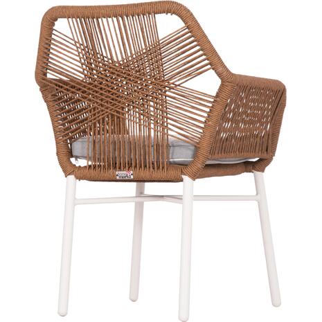 ΠΟΛΥΘΡΟΝΑ TOPIN HM6048.11 ΑΛΟΥΜΙΝΙΟ ΛΕΥΚΟ-P.E. RATTAN ΜΠΕΖ 59x63x81Υεκ