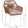 ΠΟΛΥΘΡΟΝΑ TOPIN HM6048.11 ΑΛΟΥΜΙΝΙΟ ΛΕΥΚΟ-P.E. RATTAN ΜΠΕΖ 59x63x81Υεκ