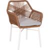 ΠΟΛΥΘΡΟΝΑ TOPIN HM6048.11 ΑΛΟΥΜΙΝΙΟ ΛΕΥΚΟ-P.E. RATTAN ΜΠΕΖ 59x63x81Υεκ
