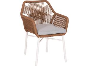 ΠΟΛΥΘΡΟΝΑ TOPIN HM6048.11 ΑΛΟΥΜΙΝΙΟ ΛΕΥΚΟ-P.E. RATTAN ΜΠΕΖ 59x63x81Υεκ